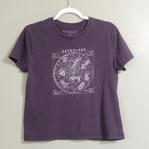 Fifth Sun Tops - Fifth Sun Dark Purple Astrology Tee